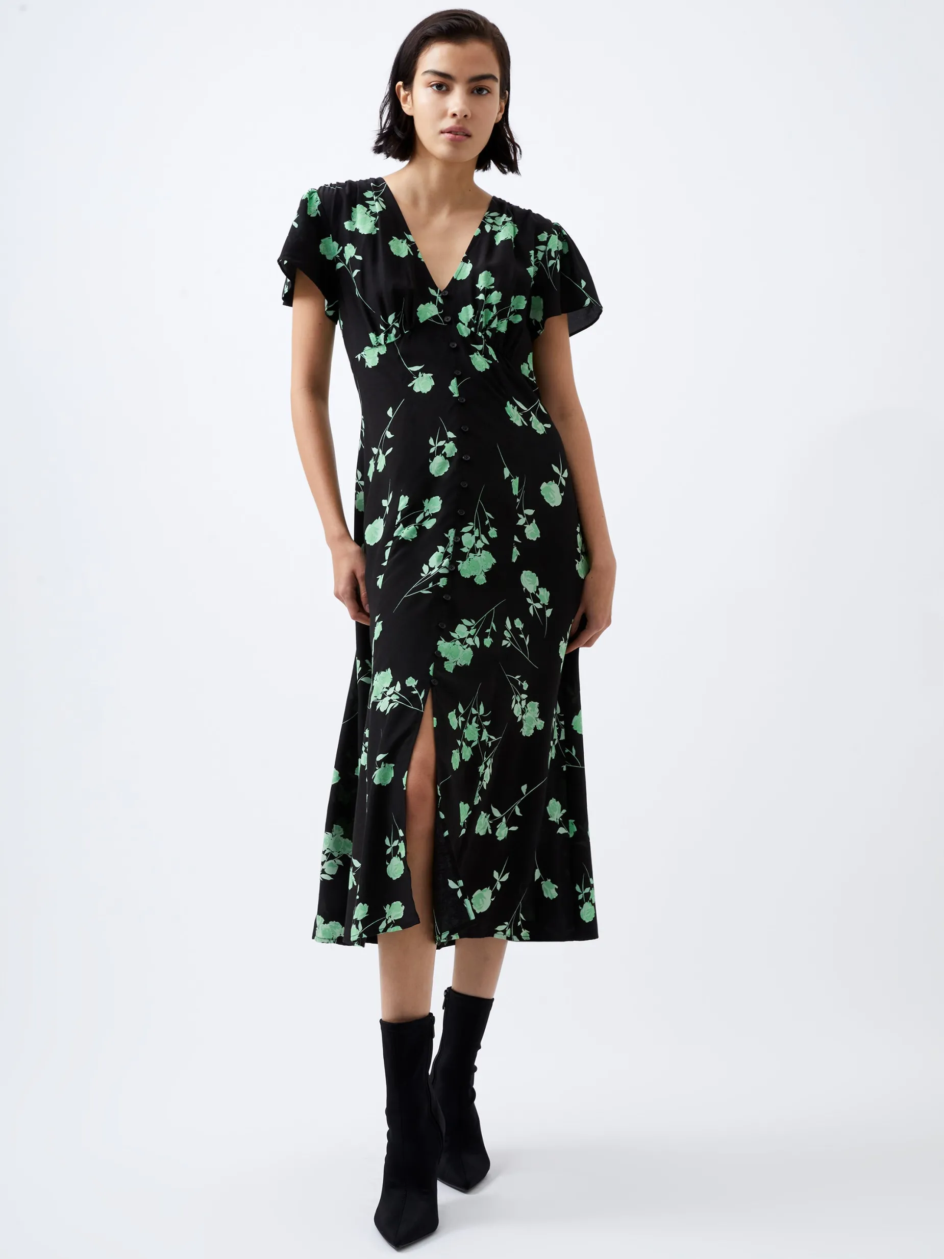 French Connection Dresses|Midi Dresses-Alessandra Eco Delphine V-Neck Dress