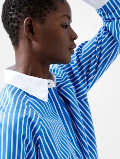 French Connection Tops|Shirts-Alexis Cotton Striped Detail Shirt