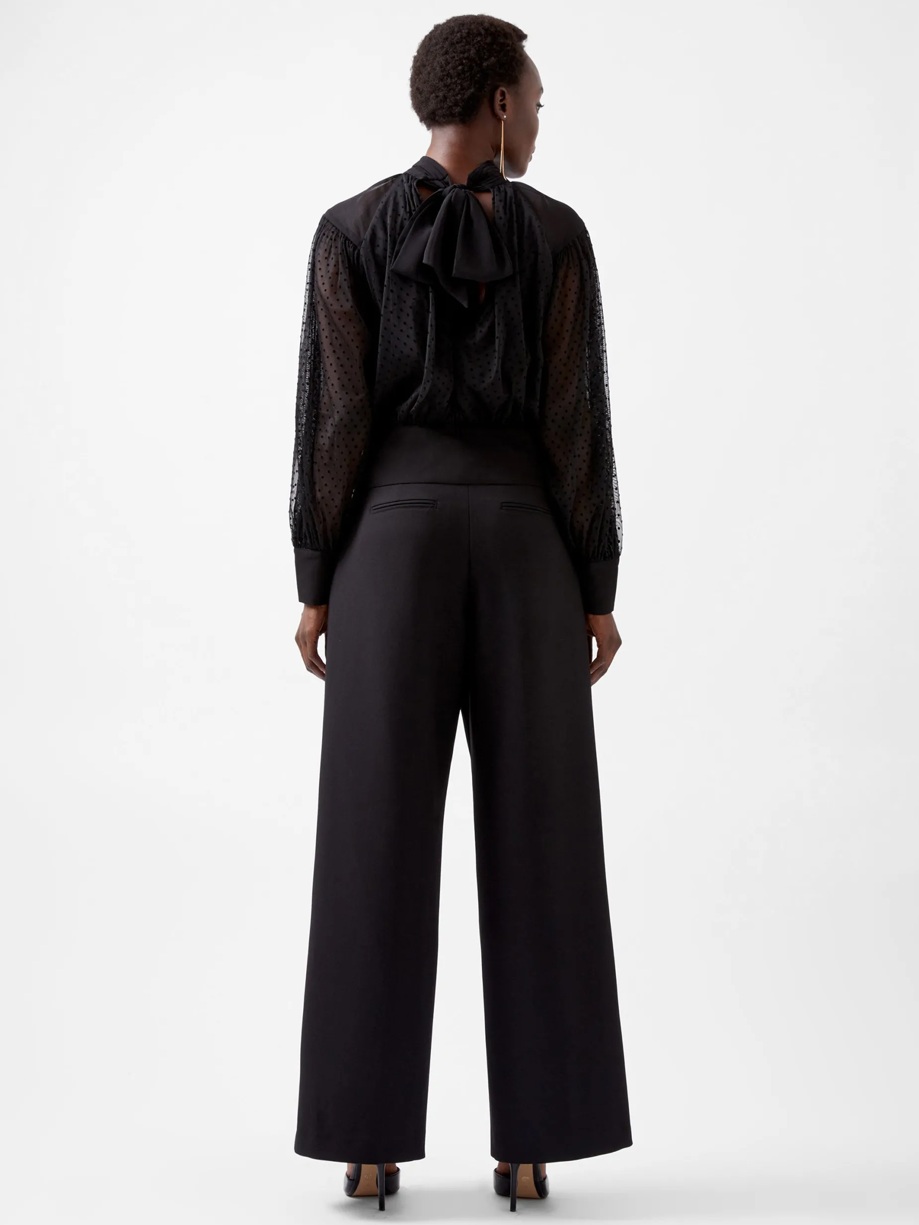 French Connection Tops-Alice Dobby Chiffon Mix Long Sleeve Top