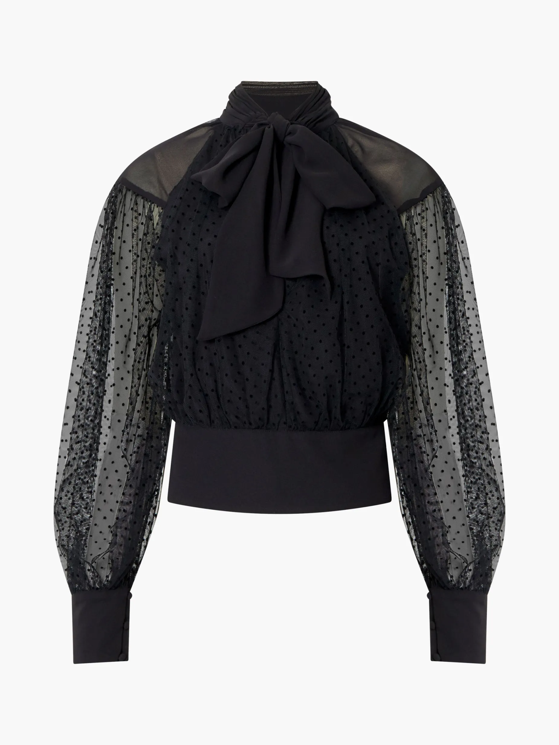 French Connection Tops-Alice Dobby Chiffon Mix Long Sleeve Top