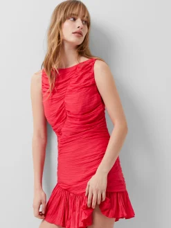 French Connection Party Dresses-Althea Satin Ruched Mini Dress