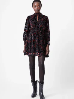 French Connection Party Dresses-Avery Devore High Neck Mini Dress