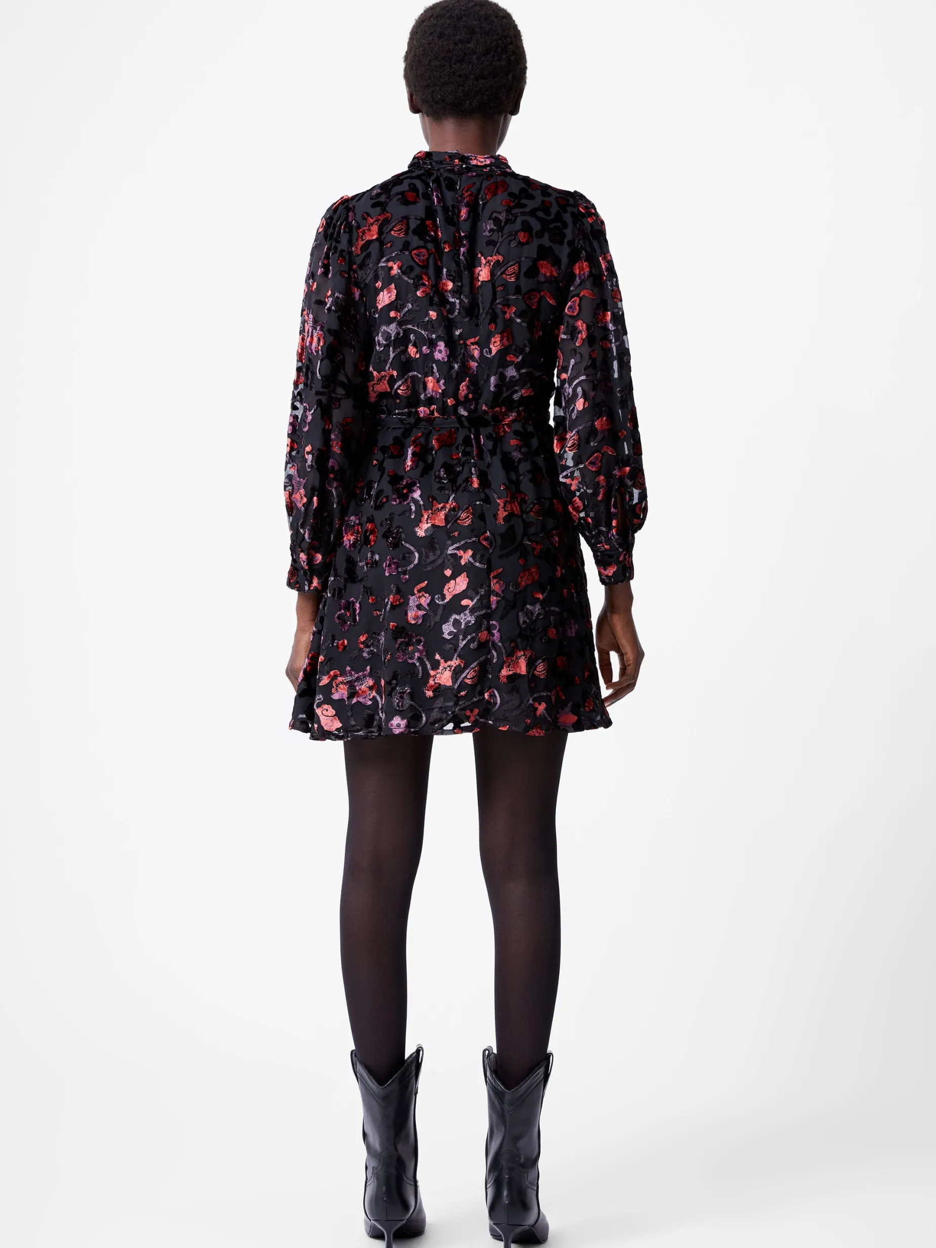 French Connection Party Dresses-Avery Devore High Neck Mini Dress