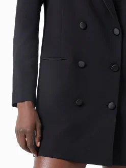 French Connection Dresses|Mini Dresses-Azra Carey Satin Collar Mini Blazer Dress