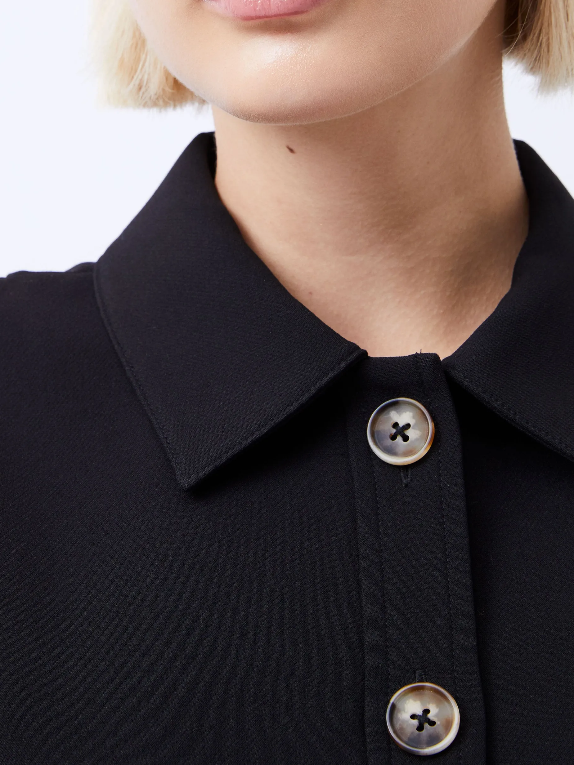 French Connection Dresses|Mini Dresses-Azra Twill Sleeveless Button Mini Dress