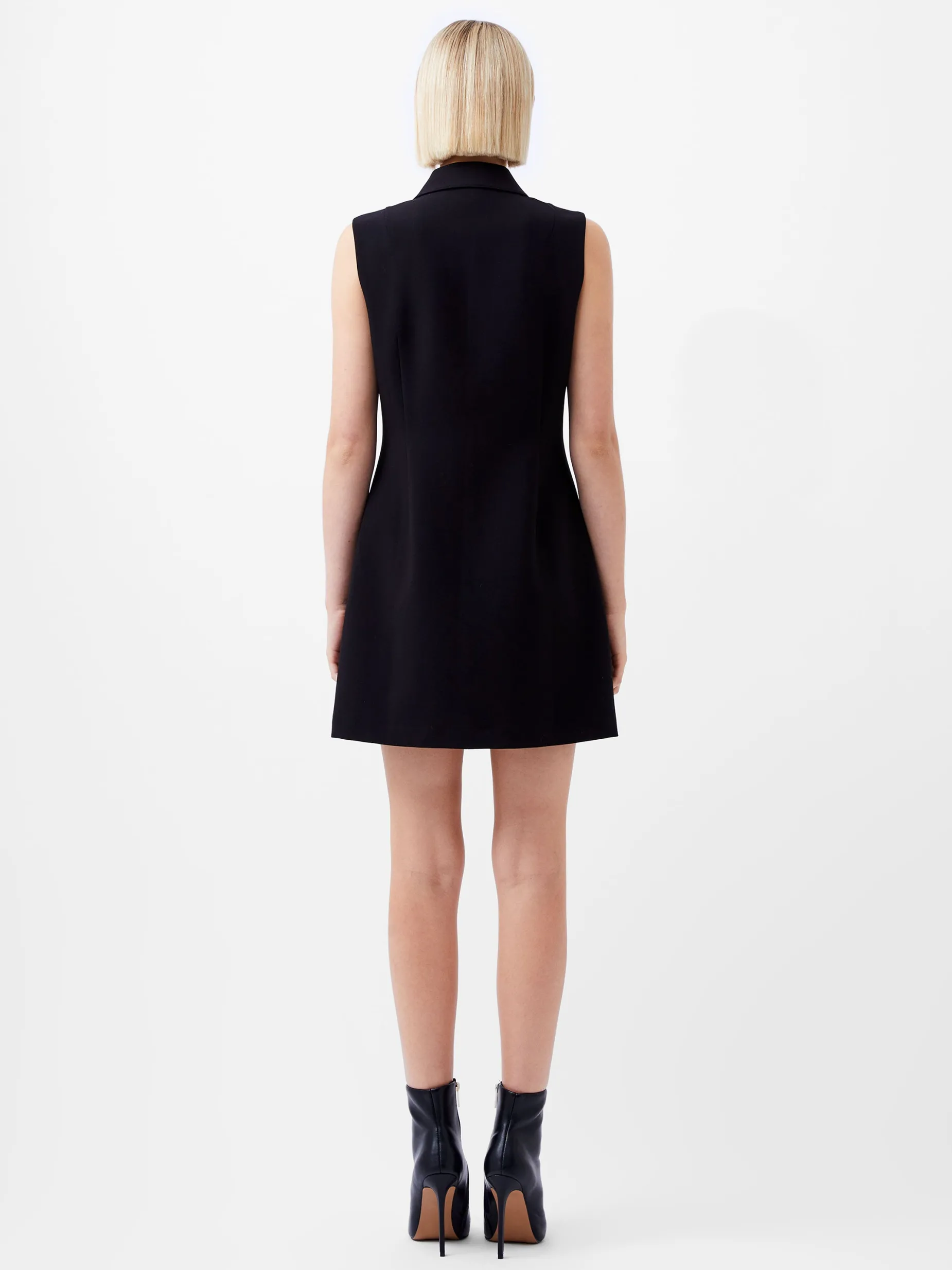French Connection Dresses|Mini Dresses-Azra Twill Sleeveless Button Mini Dress