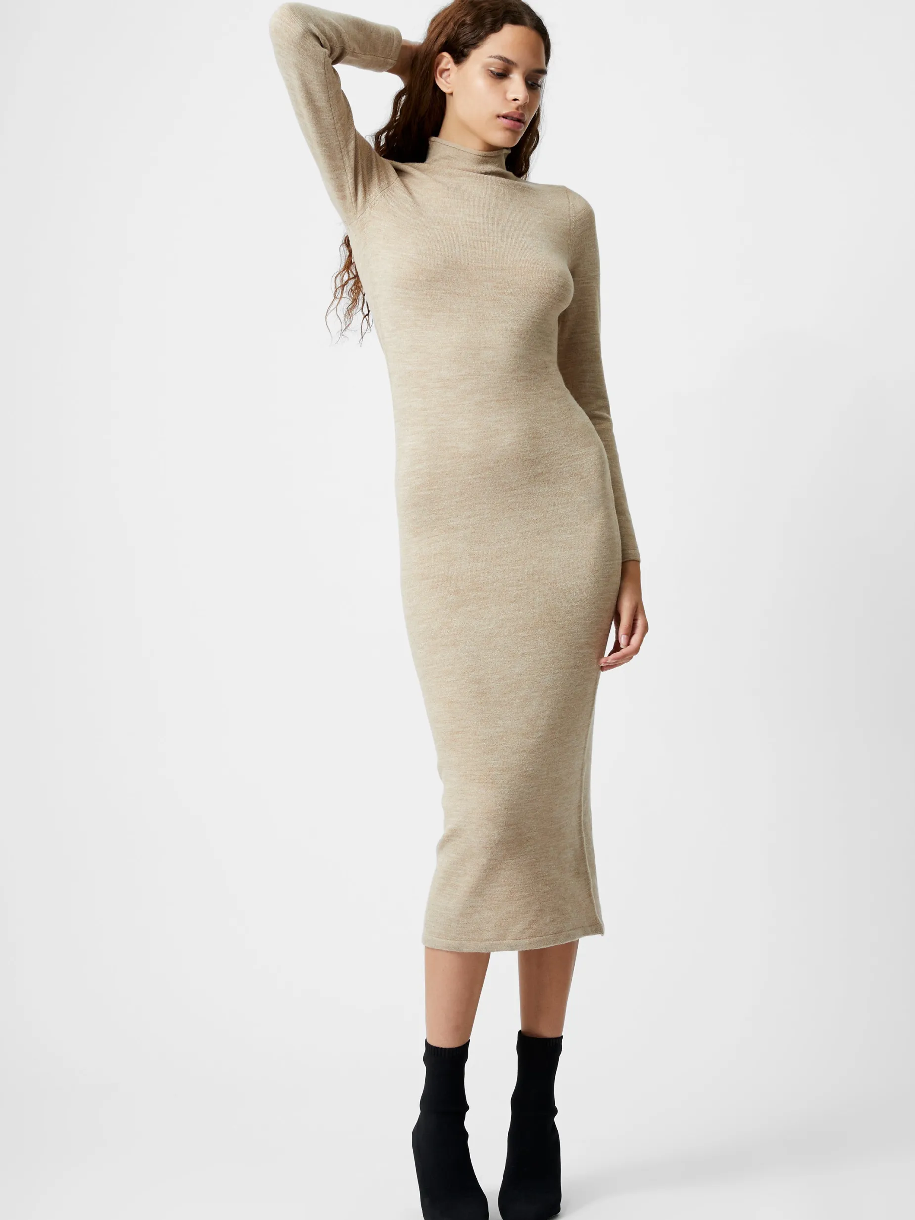 French Connection Maxi Dresses-Babysoft Roll Neck Midi Dress