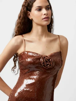 French Connection Dresses|Maxi Dresses-Beatrice Sequin Strappy Corsage Maxi Dress