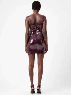 French Connection Dresses|Mini Dresses-Beatrice Sequin Strappy Corsage Mini Dress