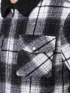 French Connection Coats & Jackets-Borg Collar Checked Jacket