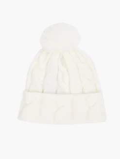 French Connection Hats-Cable Knit Pom-Pom Beanie