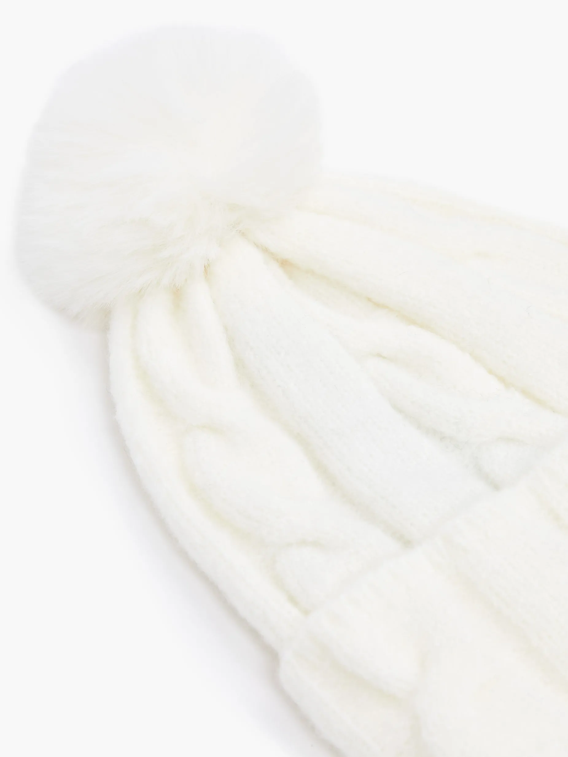 French Connection Hats-Cable Knit Pom-Pom Beanie