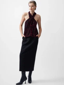 French Connection Tops|Jeans & A Nice Top-Cadie Devore Halterneck Top
