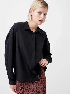 French Connection Tops|Shirts-Capriana Crepe Tie Back Shirt