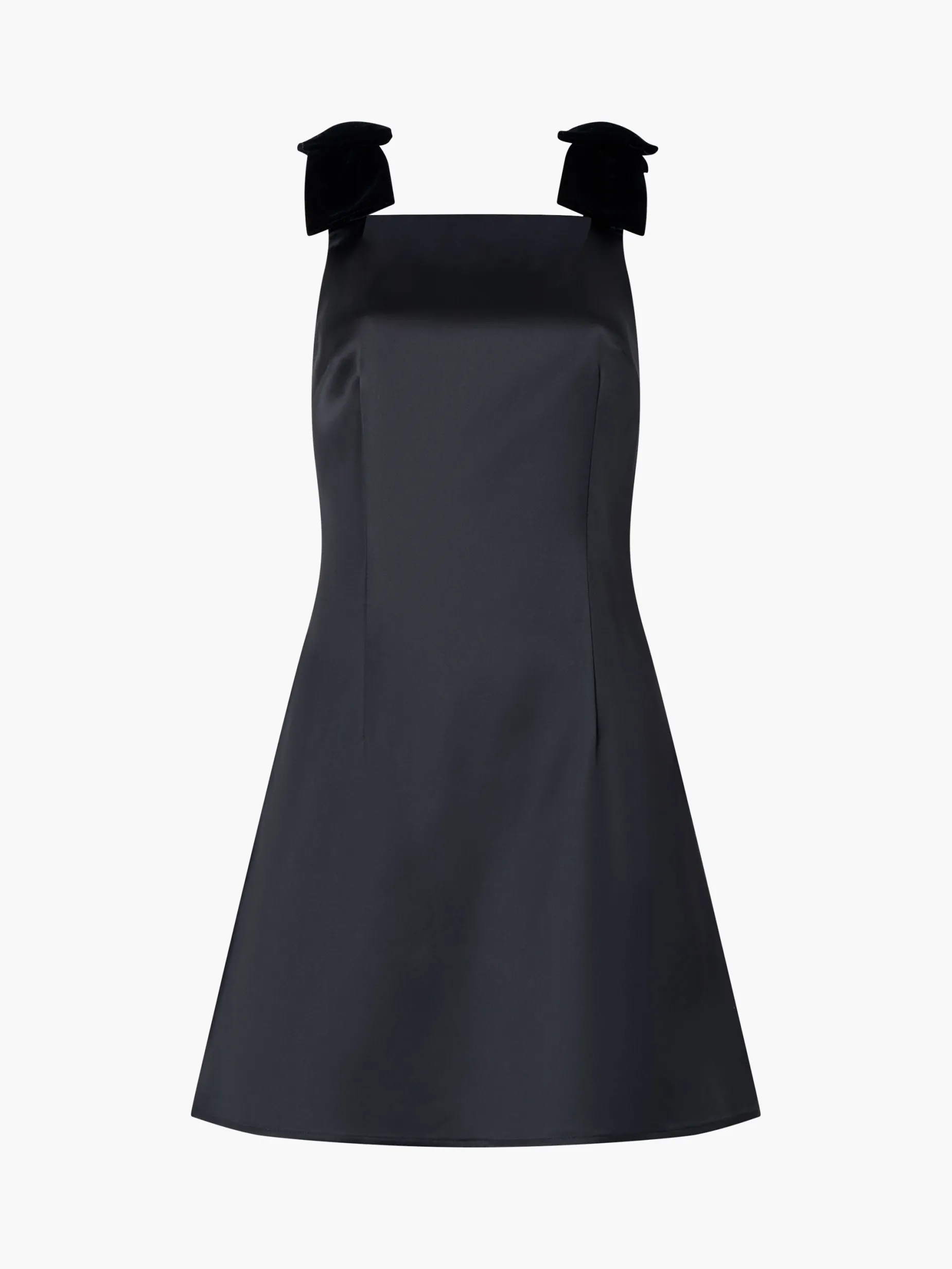 French Connection Dresses|Mini Dresses-Carey Velvet Bow Straps Satin Mini Dress