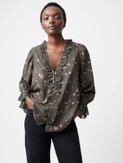French Connection Tops-Carina Recycled Abeny Crepe Ruffle Top
