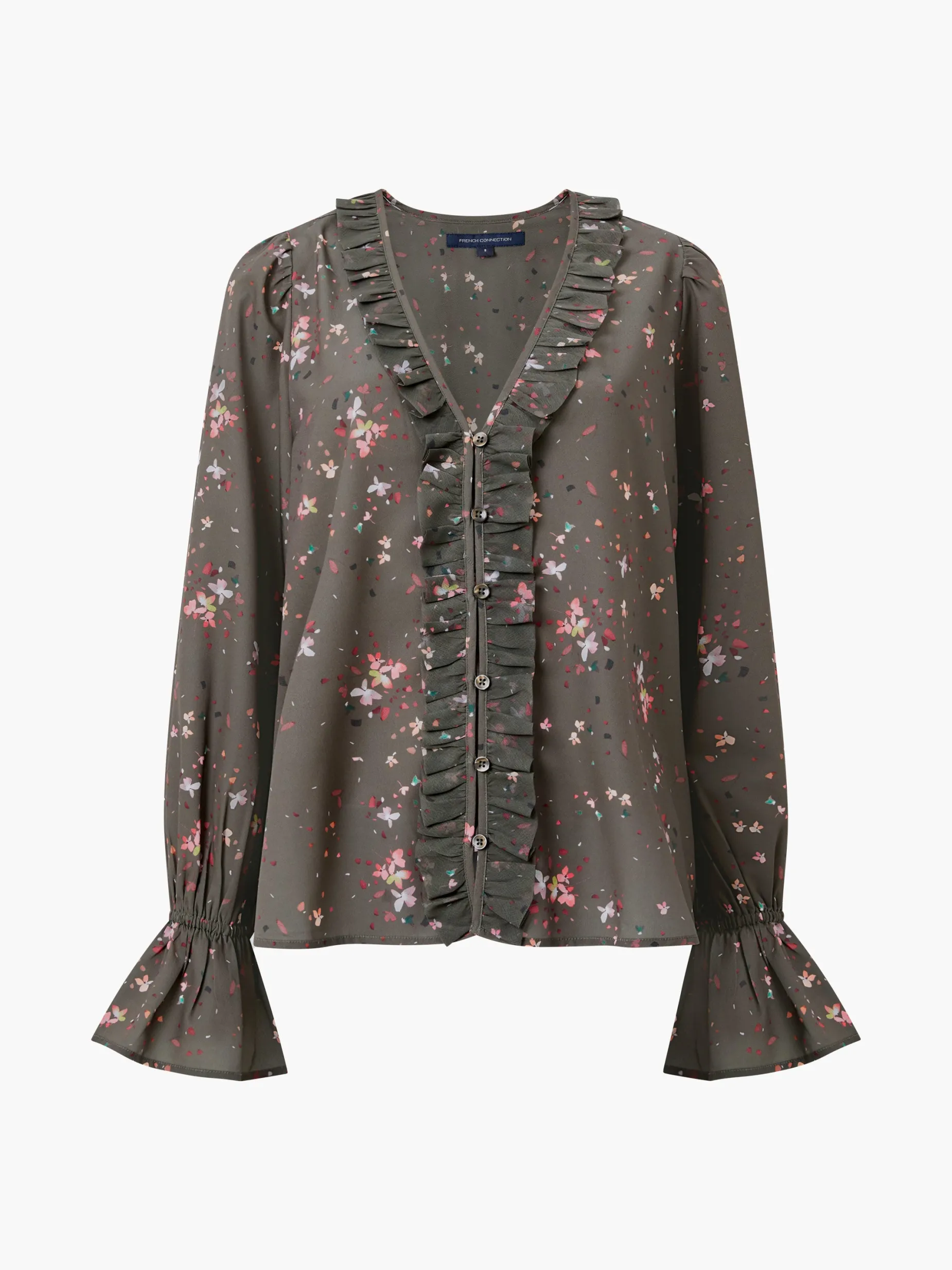 French Connection Tops-Carina Recycled Abeny Crepe Ruffle Top
