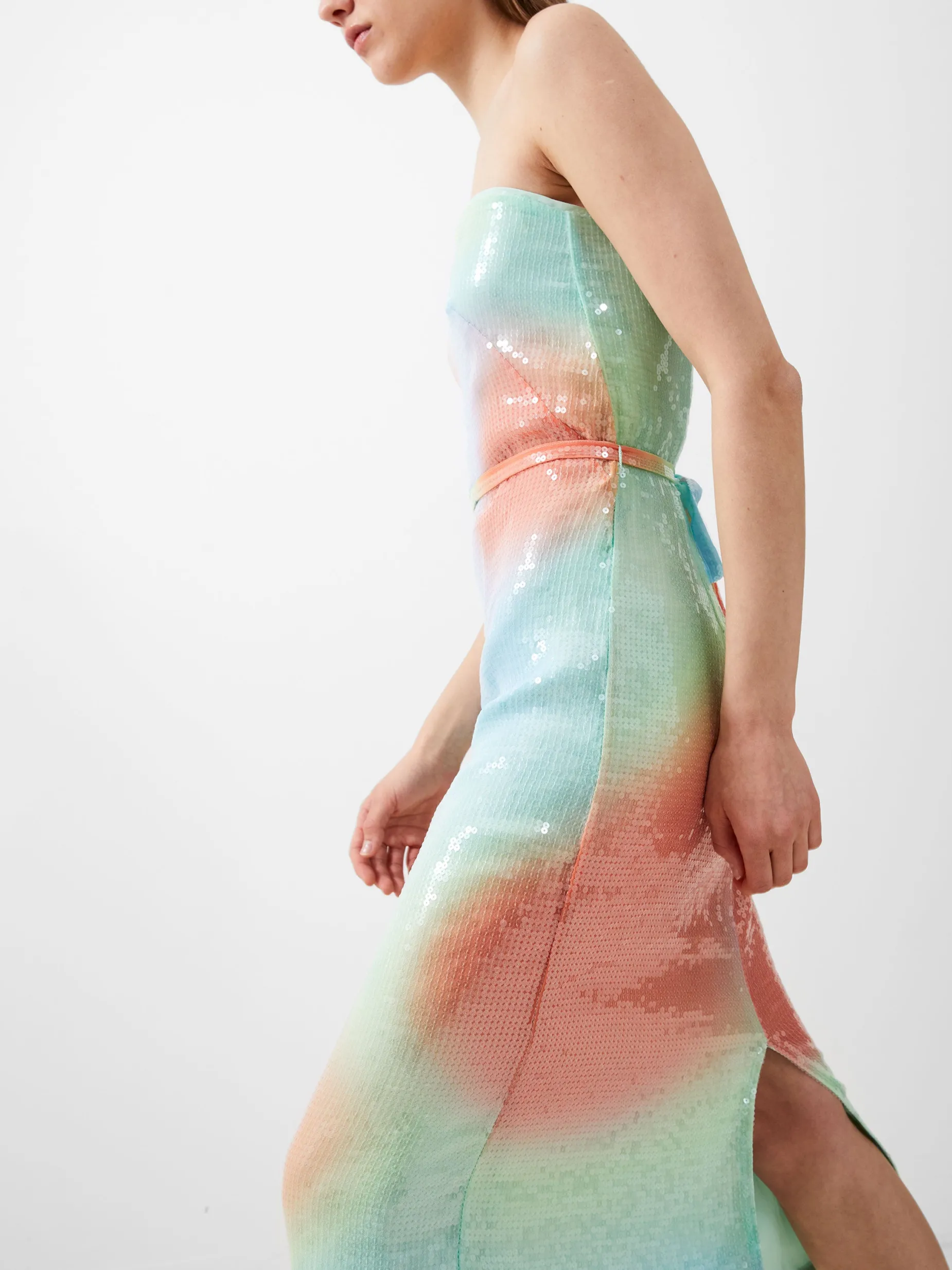 French Connection Sequin Dresses|Sequin Dresses-Carwen Anisha Sequin Strapless Dress