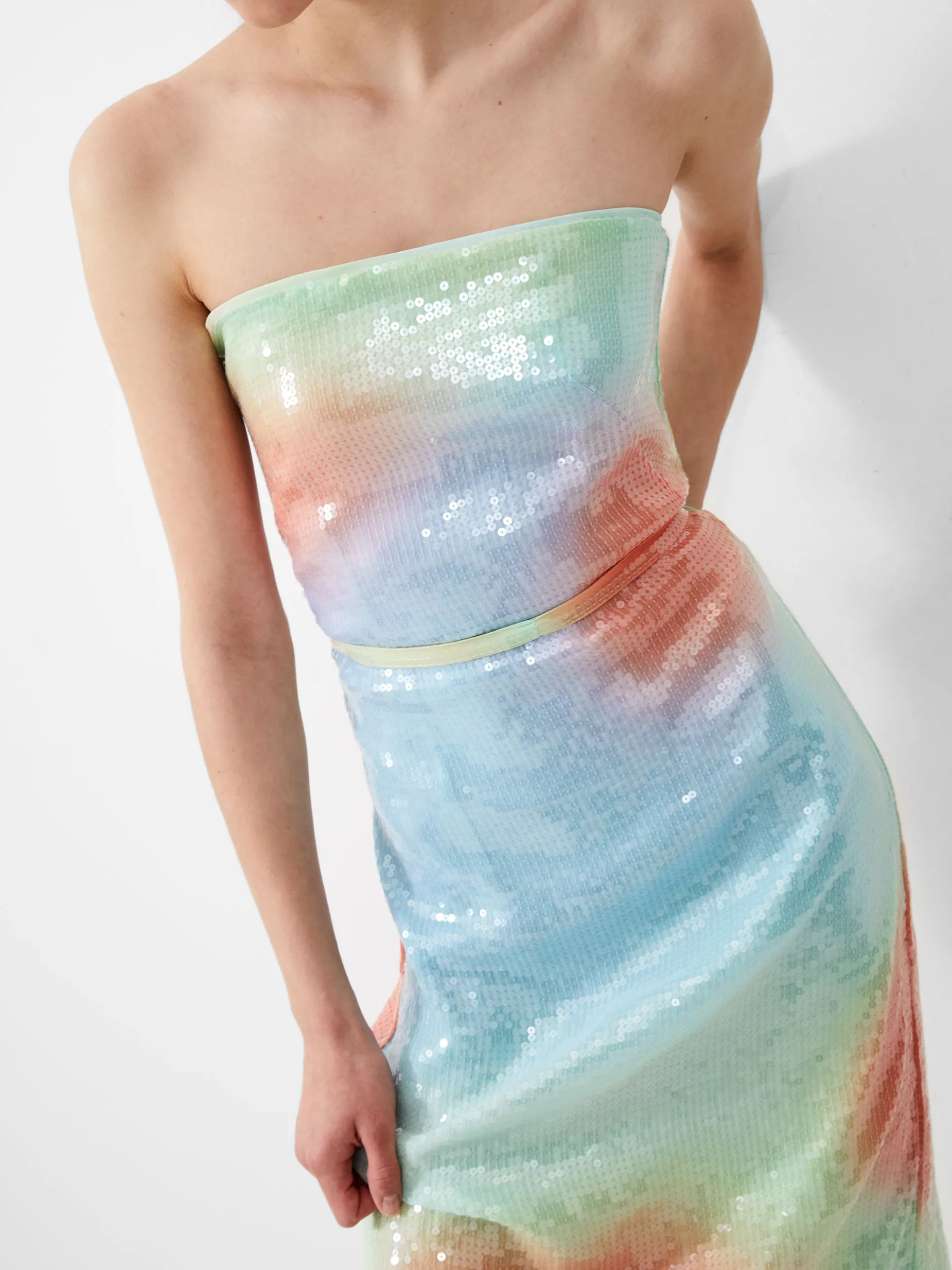 French Connection Sequin Dresses|Sequin Dresses-Carwen Anisha Sequin Strapless Dress