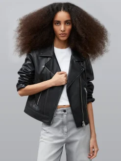 French Connection Coats & Jackets|Co-Ords-Connie Leather Biker Jacket
