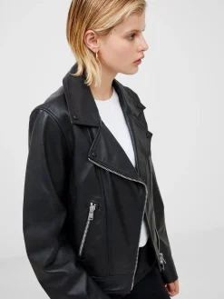 French Connection Coats & Jackets|Co-Ords-Connie Leather Biker Jacket
