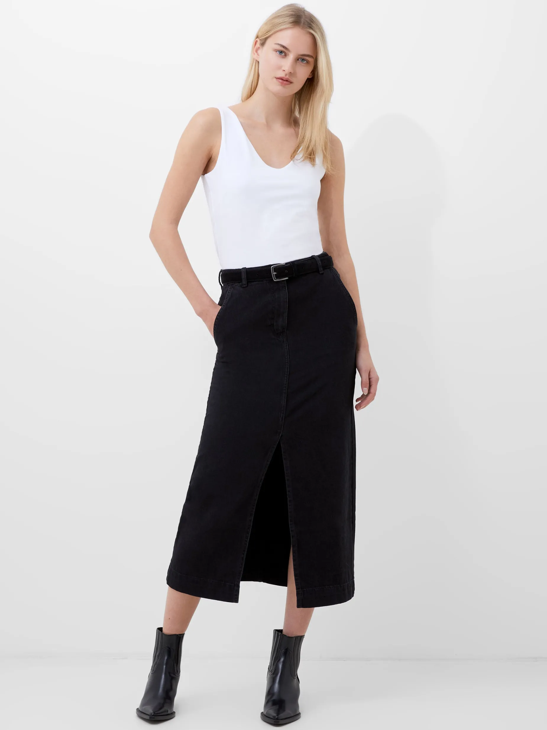 French Connection Tops-Cotton Organic Stretch Tank Top