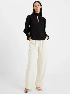 French Connection Tops-Crepe Light High Neck Long Sleeve Top