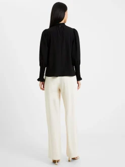 French Connection Tops-Crepe Light High Neck Long Sleeve Top