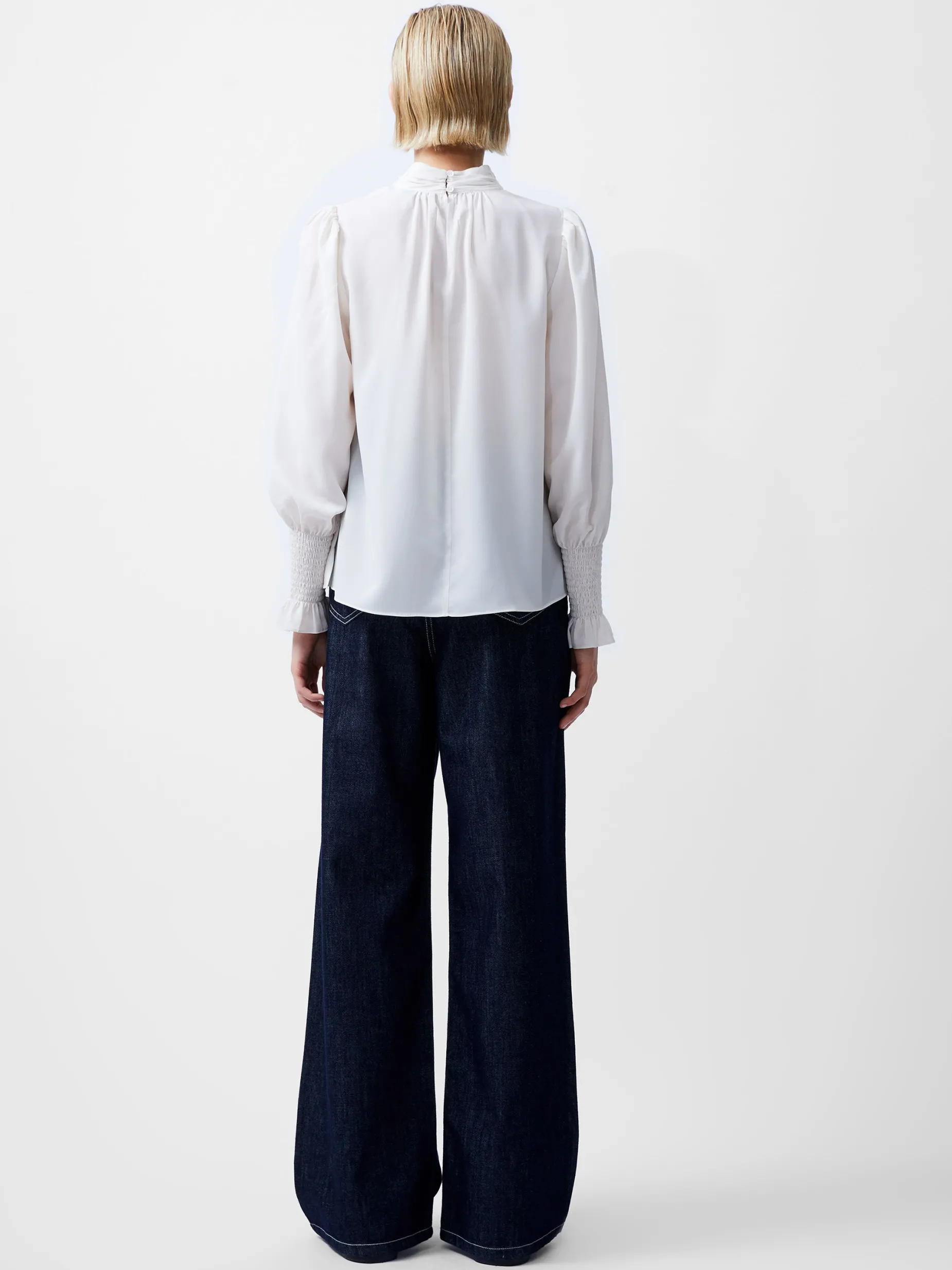French Connection Tops-Crepe Light High Neck Long Sleeve Top