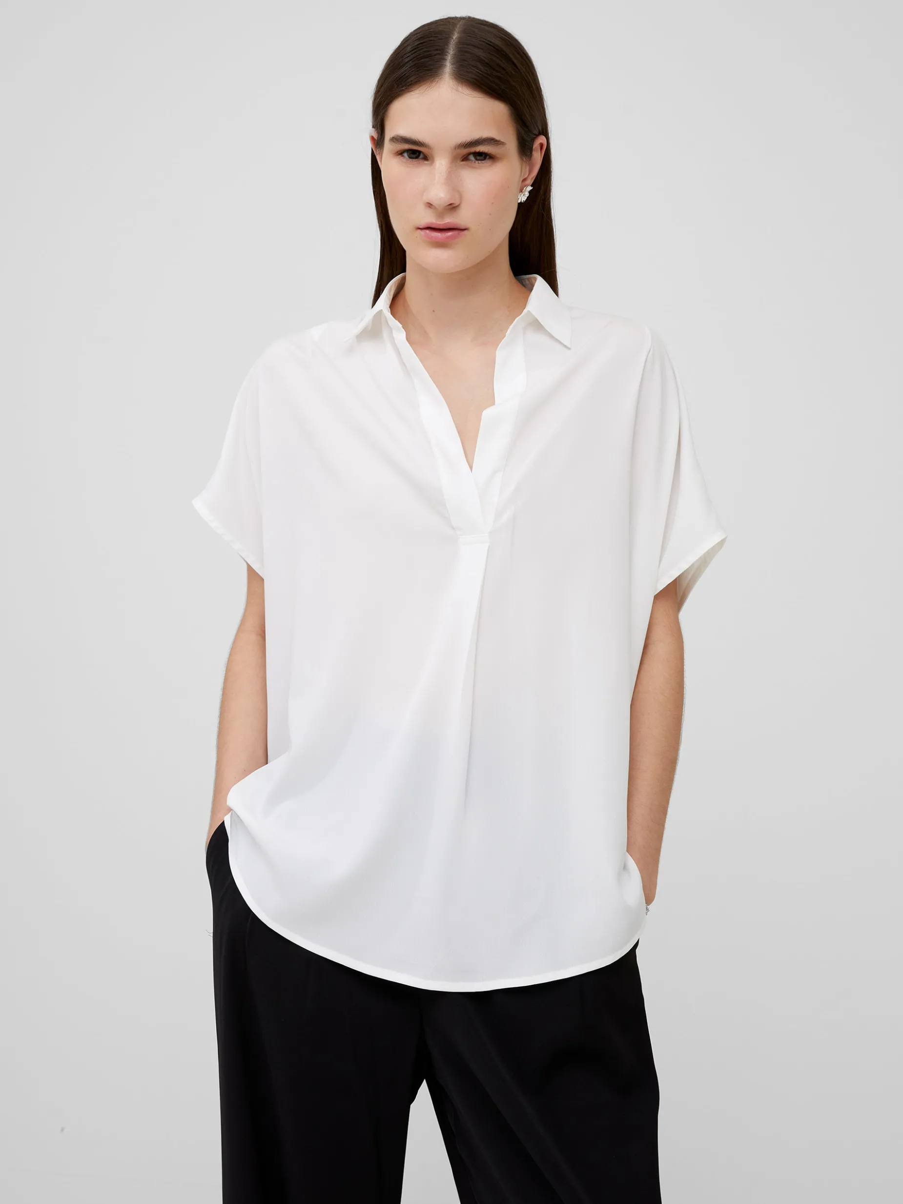 French Connection Tops|Shirts-Crepe Light Recycled Popover Shirt