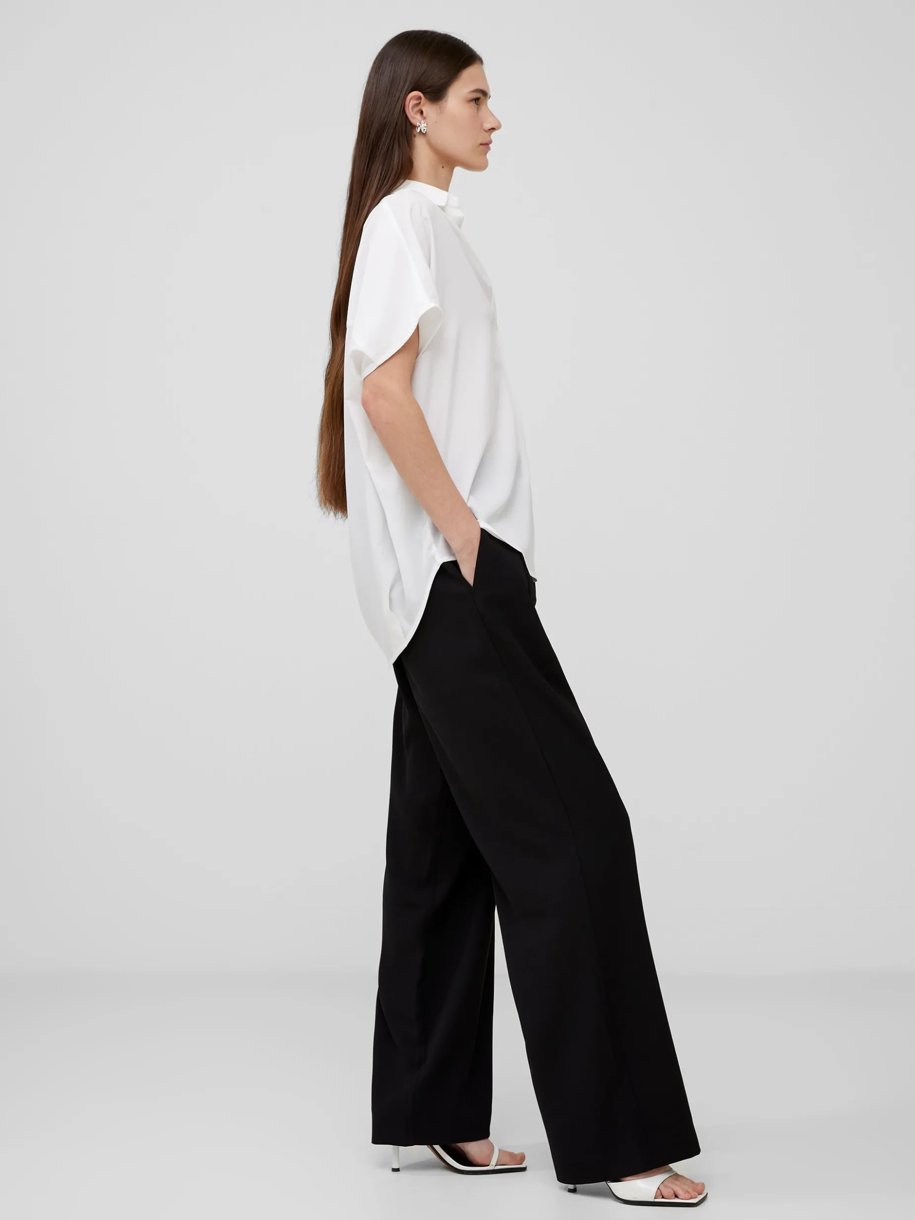 French Connection Tops|Shirts-Crepe Light Recycled Popover Shirt