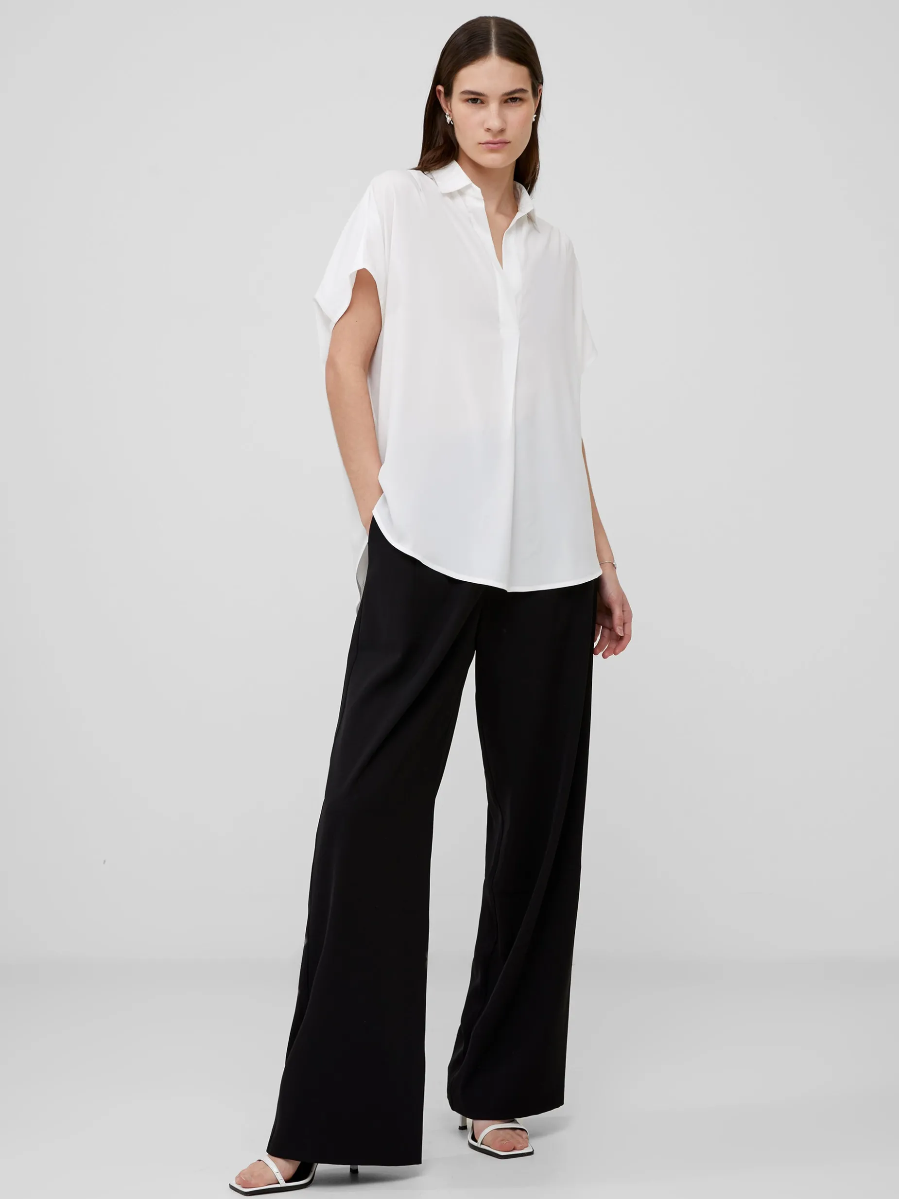 French Connection Tops|Shirts-Crepe Light Recycled Popover Shirt