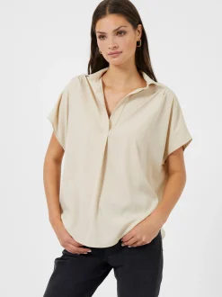 French Connection Tops|Shirts-Crepe Light Recycled Popover Shirt