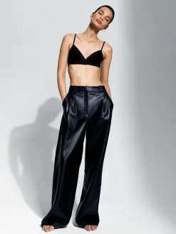 French Connection Trousers-Crolenda PU Wide Leg Trousers