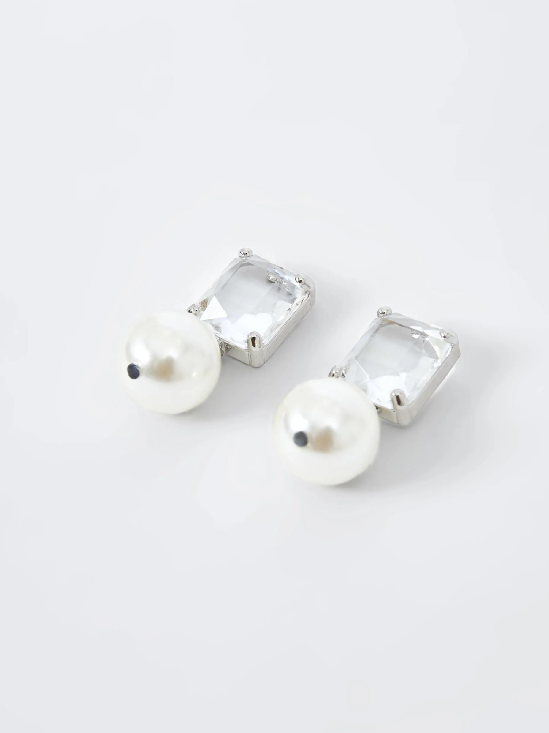 Women French Connection Jewellery|Jewellery-Crystal Faux Pearl Drop Earrings