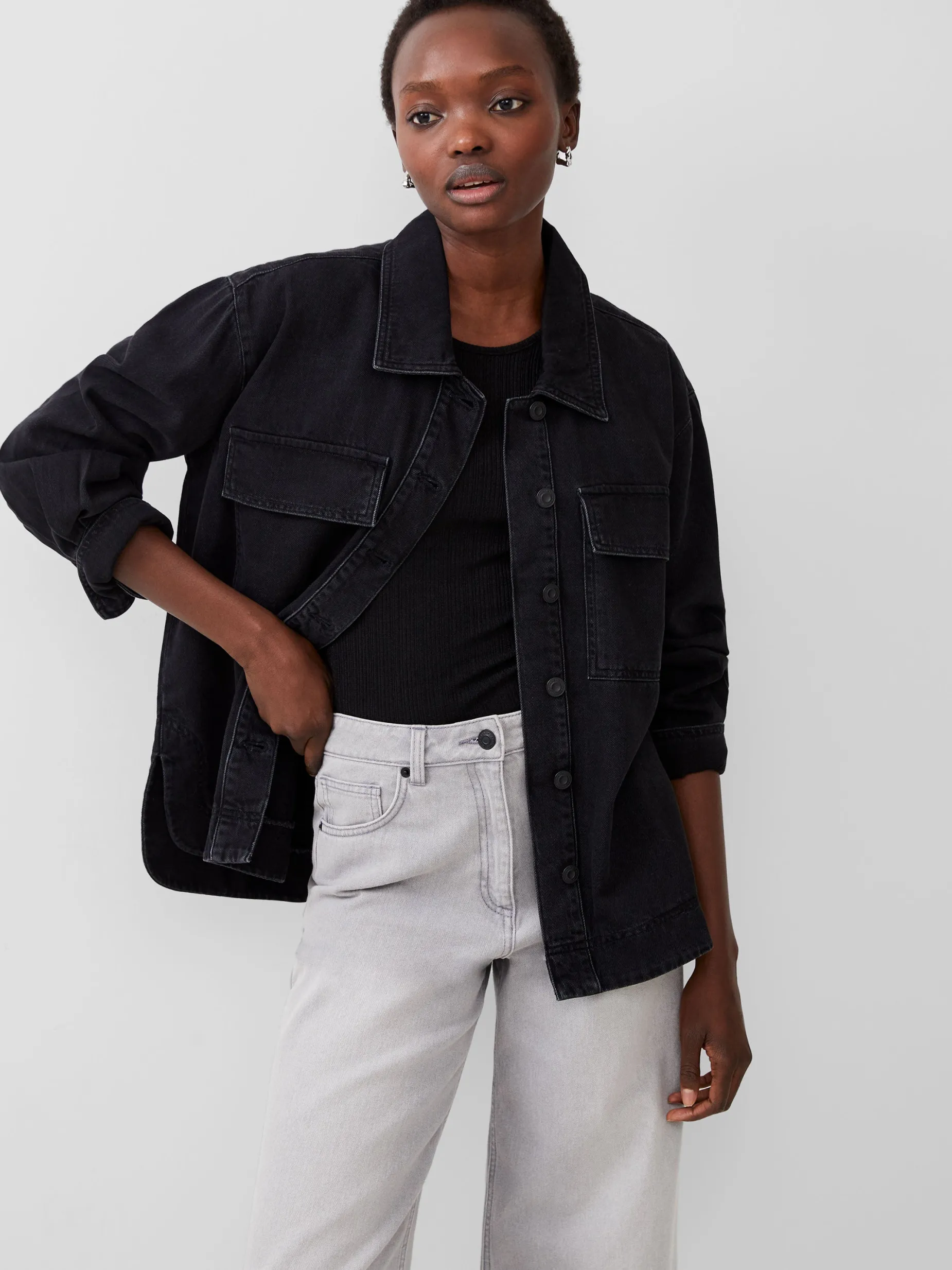 French Connection Tops|Shirts-Denver Denim Oversized Shacket