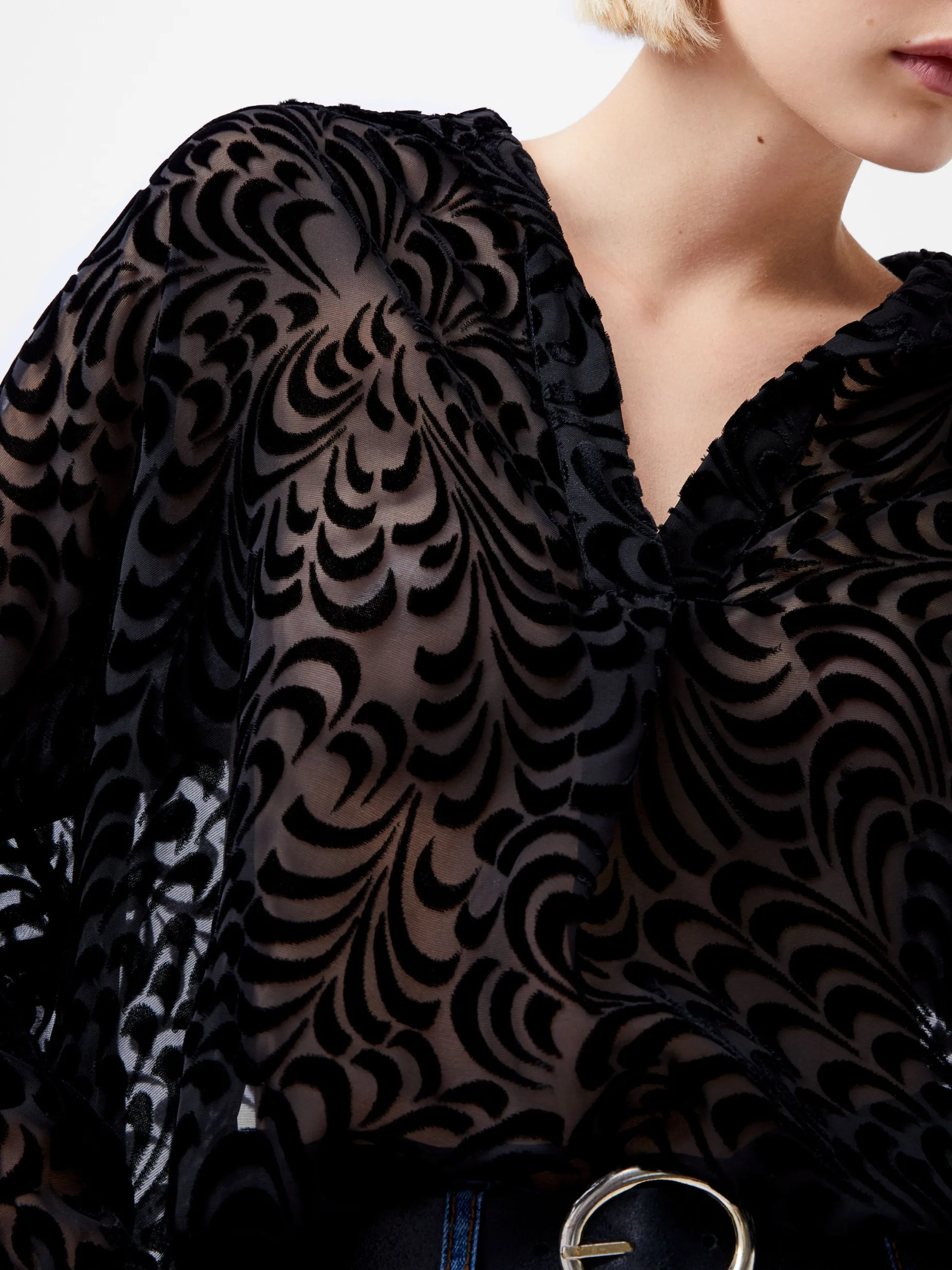 French Connection Tops|Shirts-Diandra Devore Long Sleeve Popover Shirt