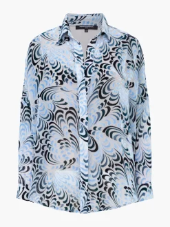 French Connection Tops|Shirts-Diandra Devore V-Neck Button Through Popover Shirt