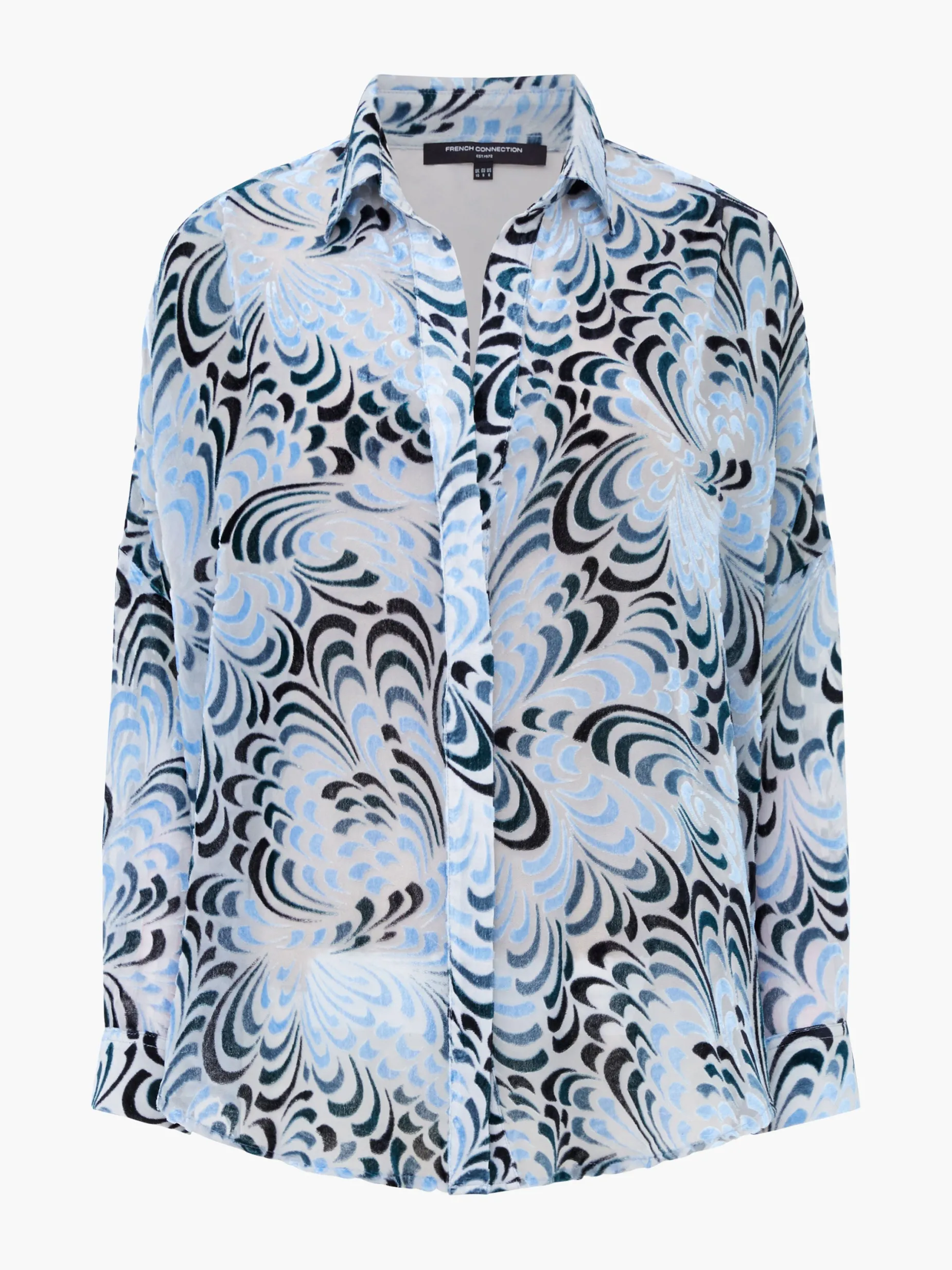French Connection Tops|Shirts-Diandra Devore V-Neck Button Through Popover Shirt