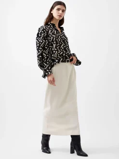 French Connection Tops|Shirts-Diandra Satin Devore Top
