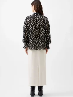 French Connection Tops|Shirts-Diandra Satin Devore Top