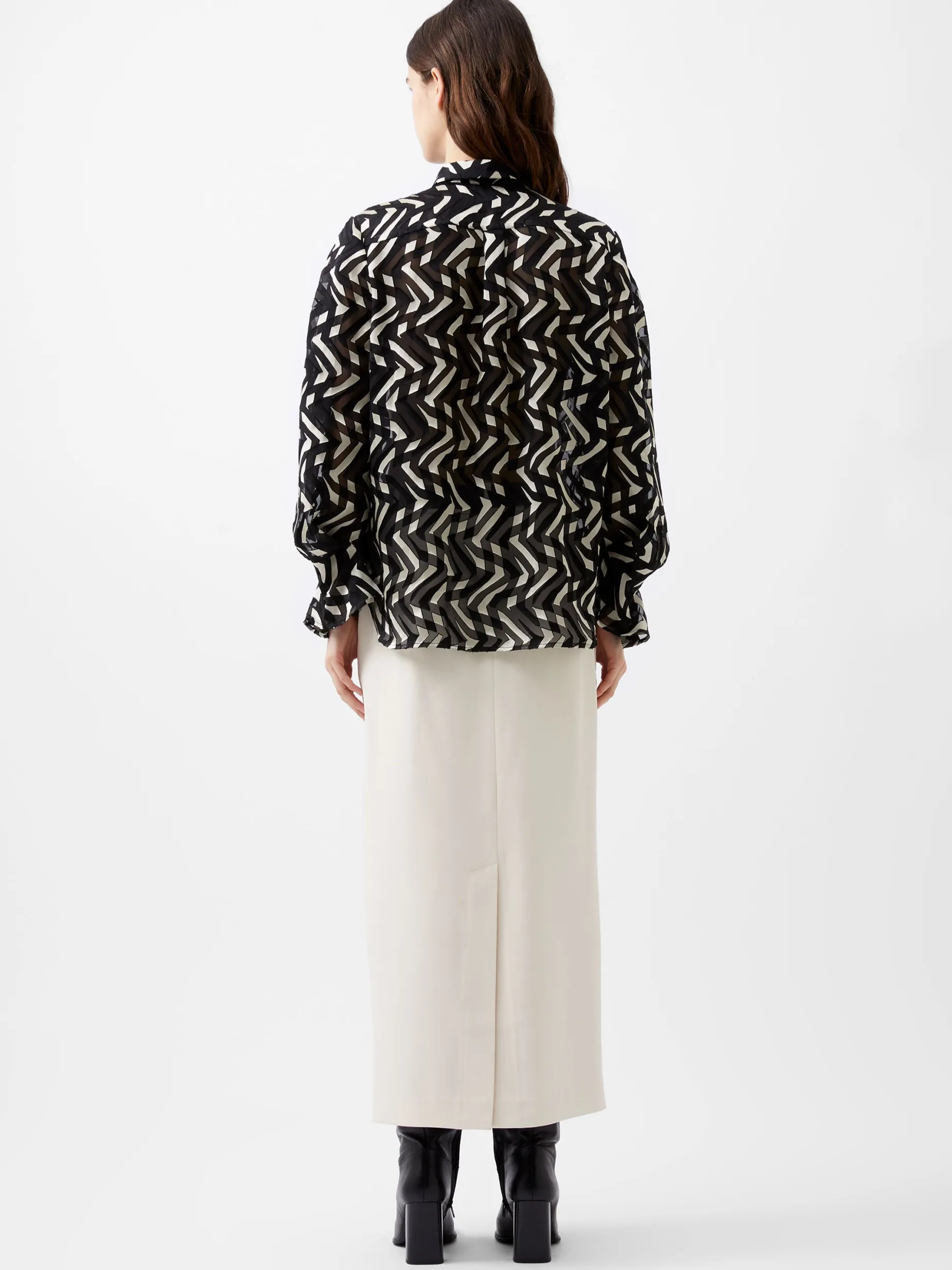 French Connection Tops|Shirts-Diandra Satin Devore Top