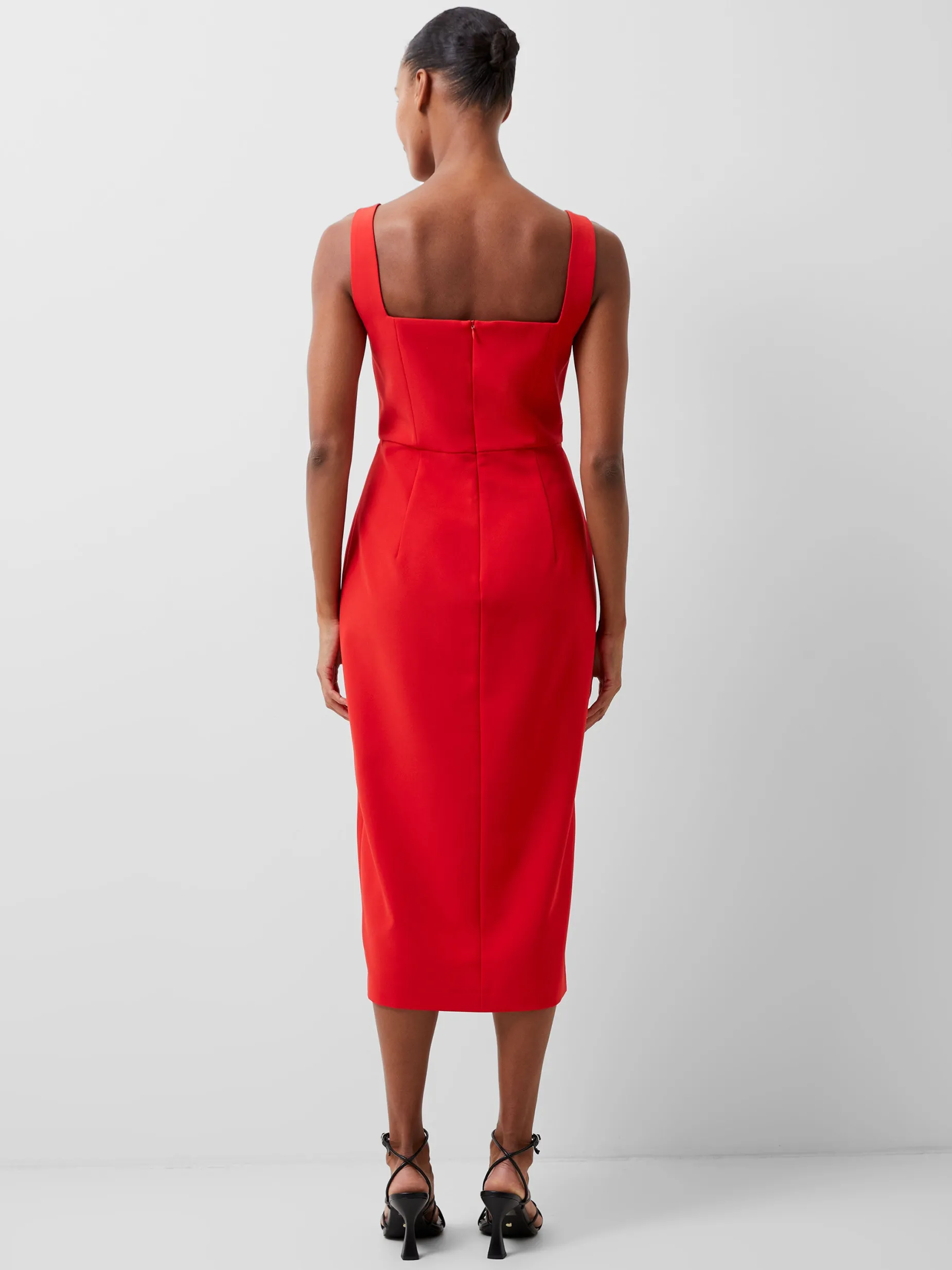 French Connection Party Dresses-Echo Crepe Keyhole Midi Dress