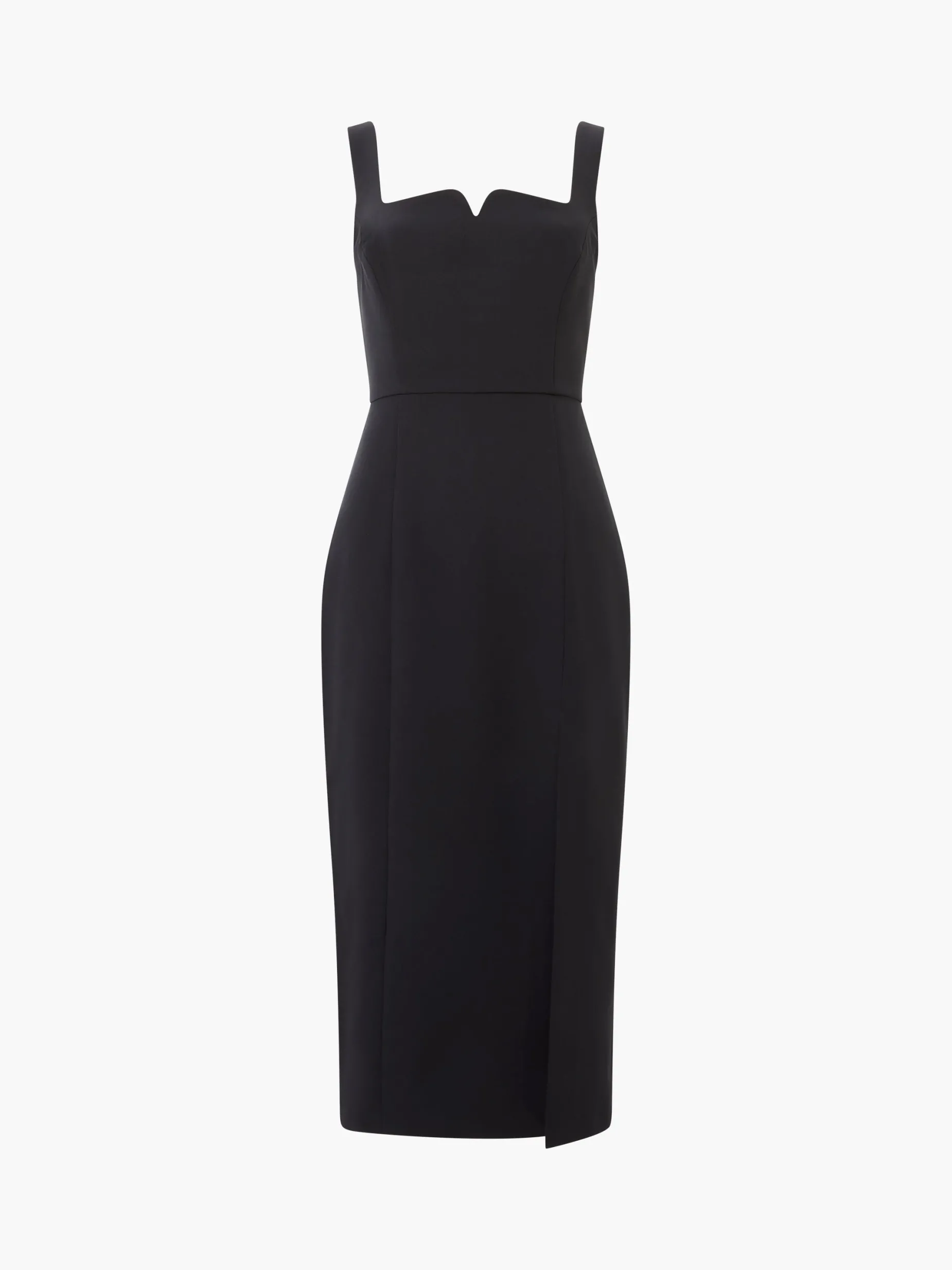 French Connection Party Dresses-Echo Crepe Neck Detail Midi Dress
