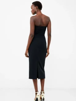 French Connection Party Dresses-Echo Crepe Strapless Midi Dress