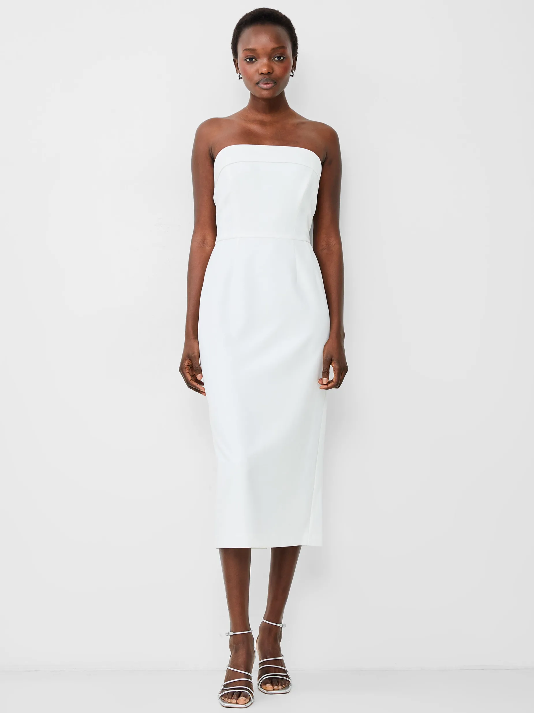 French Connection Party Dresses-Echo Crepe Strapless Midi Dress