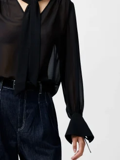 French Connection Tops|Jeans & A Nice Top-Eden Georgette Tie Neck Blouse