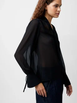French Connection Tops|Jeans & A Nice Top-Eden Georgette Tie Neck Blouse