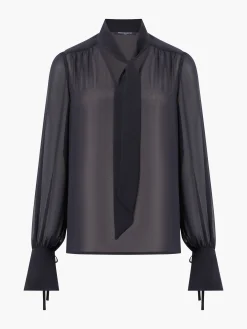 French Connection Tops|Jeans & A Nice Top-Eden Georgette Tie Neck Blouse