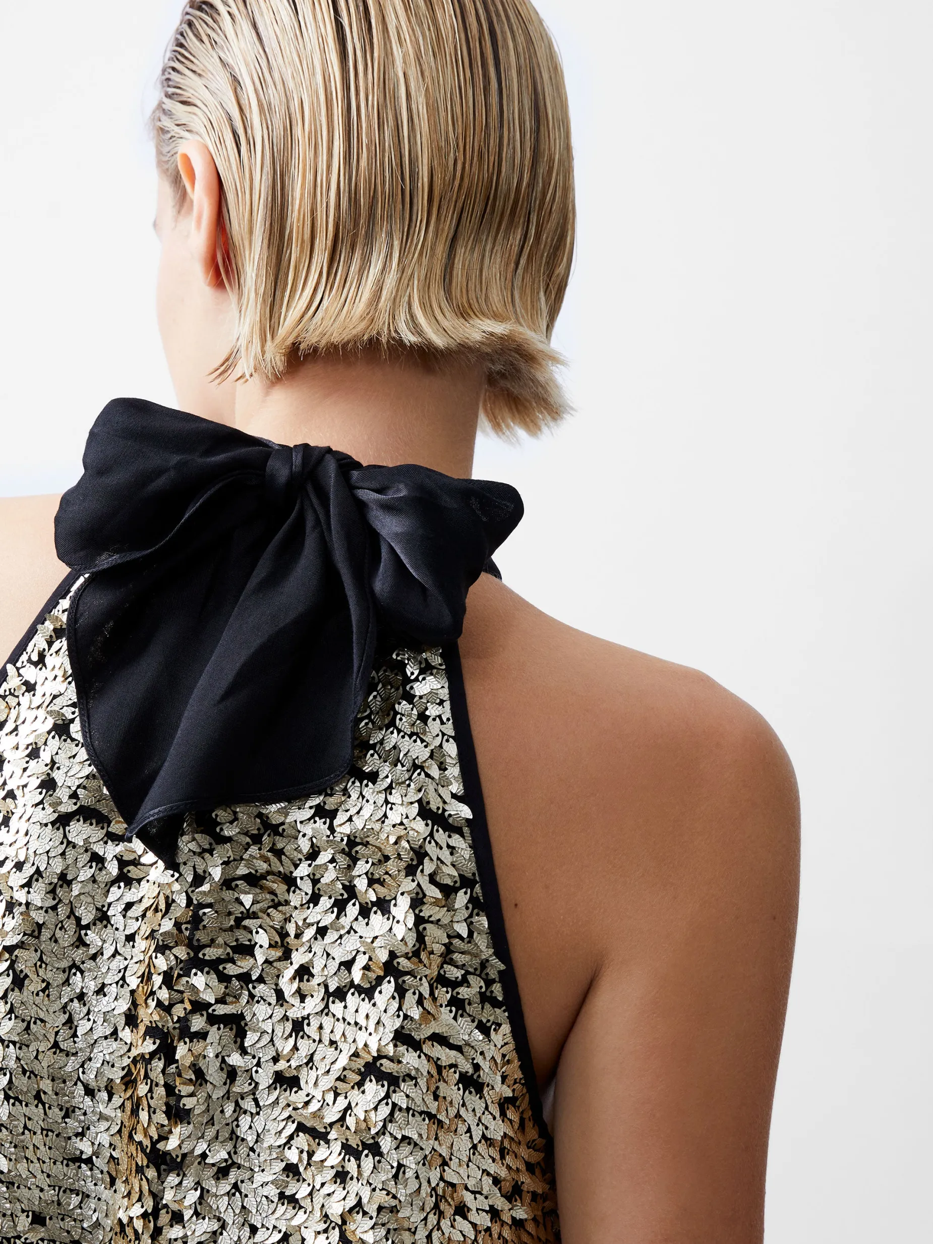 French Connection Dresses|Mini Dresses-Elah Sequin Halterneck Mini Dress